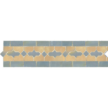 Mosaic House Moroccan tile Bowtie 14-17 Natural, Unglazed, Terracotta Sky blue  zellige, mosaic, zellij, border, glaze, traditional 